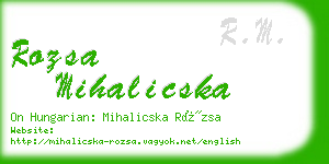 rozsa mihalicska business card